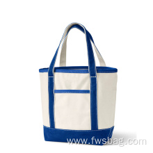 Cotton Canvas Tote Bag With Outside shopping bag